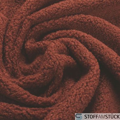 Stoff Polyester Teddyfell terracotta Teddyplüsch 100.000 Martindale Polsterstoff