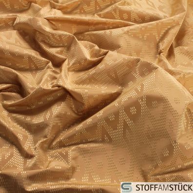 Stoff Seide Satin Raute gold JAB Anstoetz Seidensatin