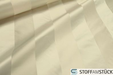 Stoff Seide Satin Blockstreifen ecru fest weich JAB Anstoetz Onyx 9-7323-071