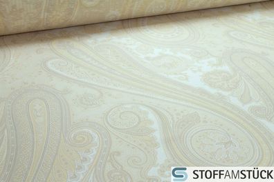 Stoff Polyester Baumwolle Jacquard ecru Paisley JAB Anstoetz BW 1484-171 Polster