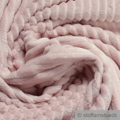 Stoff Polyester Double Minky Fleece rosa Streifen Soft Fleece Mole Fleece