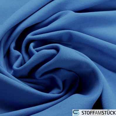 0,5 Meter Stoff Baumwolle Elastan French Terry jeansblau Sommer Sweat Jersey