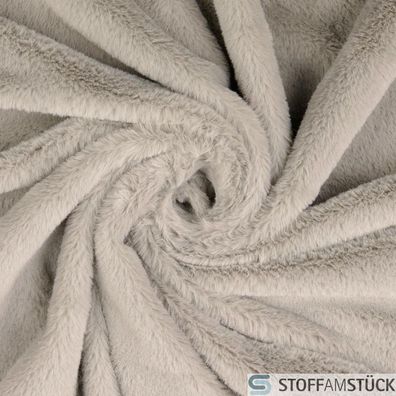 Stoff Polyester Fell hellgrau Flor 0,5 cm Fellimitat Fellstoff Webpelz weich