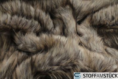 Stoff Modacryl Polyester Langflor Fell Wolf Flor 9 cm Fellimitat Webpelz