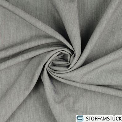 Stoff Polyester Viskose Elastan Feinköper hellgrau Twill Oberbekleidung