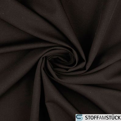 Stoff Polyester Viskose Elastan Feinköper schwarz Twill Oberbekleidung