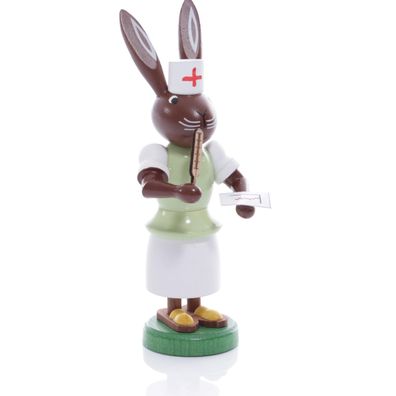 Osterfigur Hase Krankenschwester + Fiberthermometer Höhe ca 9 cm NEU Osterdeko