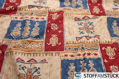 Stoff Baumwolle Patchwork Muster Orient Baumwollstoff 155 cm breit