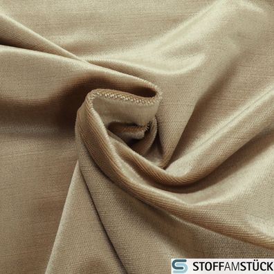 Stoff Mohair Samt beige Polstersamt sehr weich