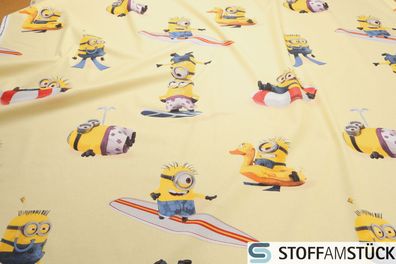 Stoff Kinderstoff Baumwolle gelb Minions Badespaß Universal Studios lizenziert