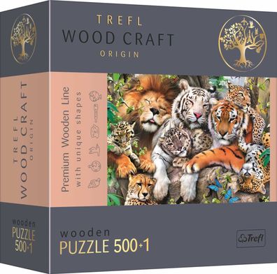 Trefl 20152 Holzpuzzle Wildkatzen im Dschungel - 500 + 1 Teile