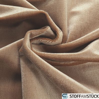 Stoff Mohair Samt latte macchiato Polstersamt sehr weich hellbeige