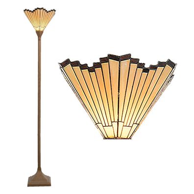 LumiLamp Tiffany Stehlampe 37x37x183 cm Goldfarbig Polyresin Glas