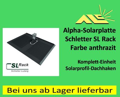 10er Set Alpha Platte SL Rack Solardachplatte m. Dachhaken, Anthrazit, 0% MwSt