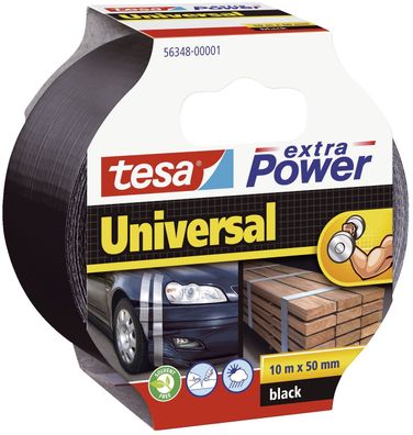 tesa® 56348-00001-05 Gewebeklebeband extra Power® Universal, 10 m x 50 mm, schwarz