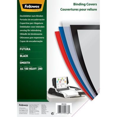 Fellowes® 5476602 Deckblätter Fantasie - A4, PP, schwarz, 100 Stück