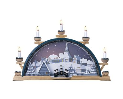 Schwibbogen Sternhimmel 5 elektrische Kerzen BxHxT 53x34x17,5cm NEU Lichterbogen