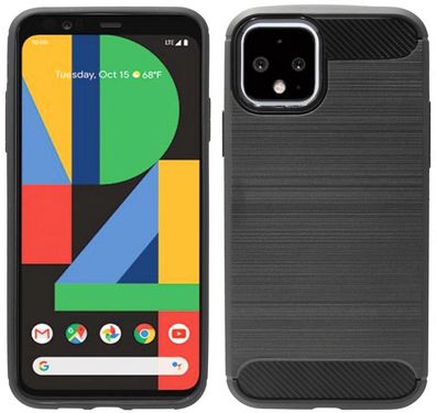 Silikon Hülle Bumper für GOOGLE PIXEL 4 XL Case TPU Handyhülle Cover Schwarz