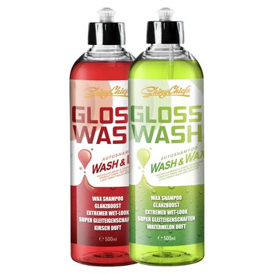 2er Pack ShinyChiefs Glosswash Shampoo KIT - WASH & WAX (2x500ml)