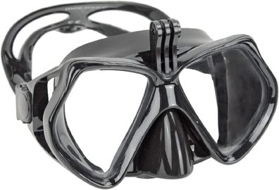 Abysstar Schwarze Tauchmaske aus Silikon Discovery Sr Black Action