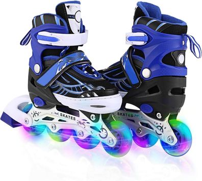 Weskate Verstellbare Inlineskates für Kinder und Erwachsene, Damen, voll beleuch