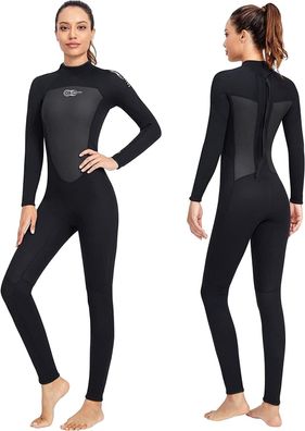 Aonyiyi Damen Neoprenanzug 3mm Neopren Full Wetsuit Back Zip Aonyiyi Warm Neopre