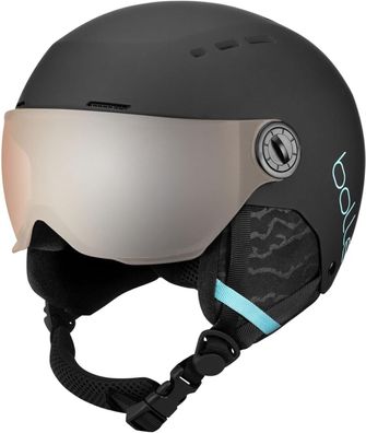 Bollé Quiz Visor Skihelm, Unisex-Erwachsene, Mattschwarz/Blau