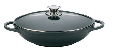 Cheffinger WOK Wokpfanne Woktopf Induktion 36cm Aluguss mit Deckel Bratpfanne