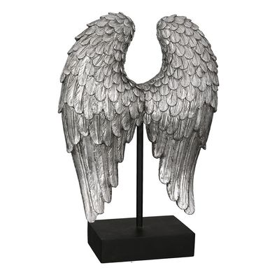 Casablanca Skulptur "Wing" Poly . silberfarben . Antikfinish . mit Glitter auf