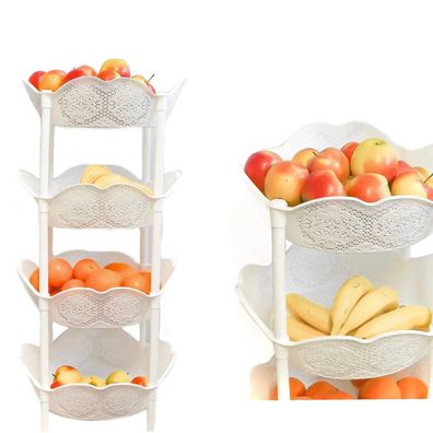 Obst Etagere Ständer Korb stapelbare Aufbewahrungskörbe 39x39x82cm Küchen Organize