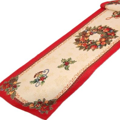 Tischläufer Weihnachten 45x140 Hossner Fidelity Gobelin Tischdecke Weihnachtsdecke