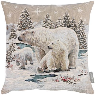 Kissenbezug Weihnachten 45x45 Sandner Eisbär Weihnachtskissen Kissen Kissenhülle