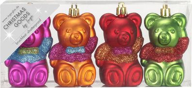 Kunststoff Teddybär 4 Stk 8cm Mille Fiori