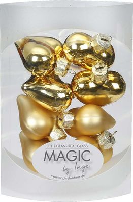 Herz 8 Stk 4cm inkagold Inge-Glas