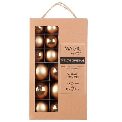 Weihnachtskugeln 54 Stk 5, 7 cm Inkagold Inge-Glas