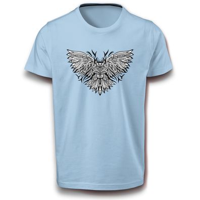 Mandala Eule Uhu Tier Vogel Greifvogel Subkultur T-Shirt M - XL Baumwolle