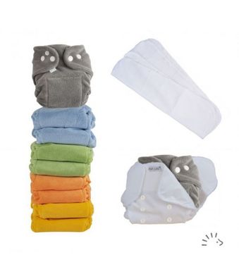 Popolini Newborn MiniSnap Set Rainbow Komplettset Stoffwindeln 2-8kg 11-teilig