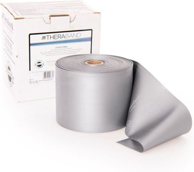 TheraBand® latexfrei 2,4m SILBER Super Schwer Gymnastikband Übungsband