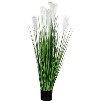 Plantasia® Federgras 120cm, weiße Blume, Kunstpflanze