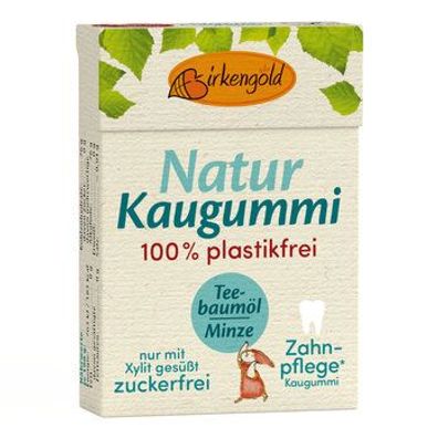 Birkengold 3x Birkengold Natur Kaugummi Teebaumöl - Minze 20 Stk. - plastikfrei 28g