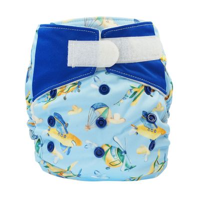 Blümchen All-in-One Bambus OneSize Kletter (3,5-15kg) Wasserfarben Edition Flugzeug