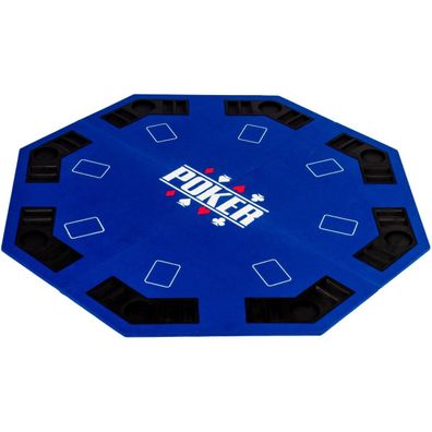 GAMES PLANET Pokerauflage 8-eckig 122cm, blau