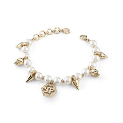 Philipp Plein - PJ8EA03BU - Armband - Damen - 17cm - PP SPIKED PEARLS