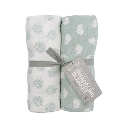 ImseVimse Bio XXL-Windeln Green Misty 2er pack Organic Muslin Swaddles Squares