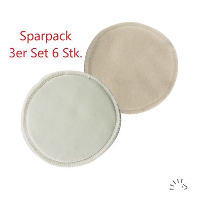 Popolini Stilleinlagen "Discreet" Wolle-Seide Ecru Natur 3er Pack (6 Paar)