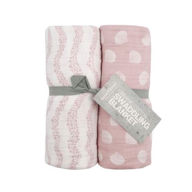 ImseVimse Bio XXL-Windeln Sand 2er pack Organic Muslin Swaddles Squares rose