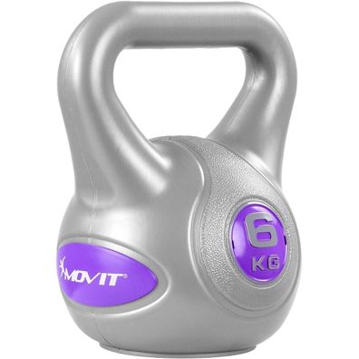 Movit® 6kg Kettlebell Kugelhantel grau/violett