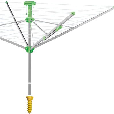 Juwel Wäschespinne Novaplus Easy 500 / 600 mit Bodenhülse und Schutzhülle