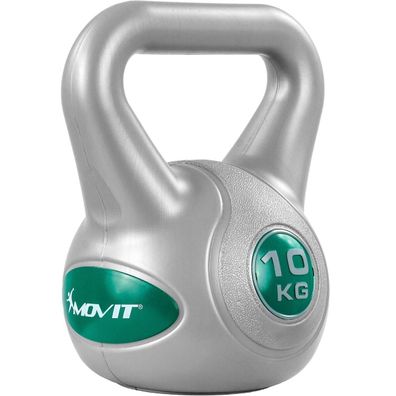 Movit® 10kg Kettlebell Kugelhantel grau/petrol