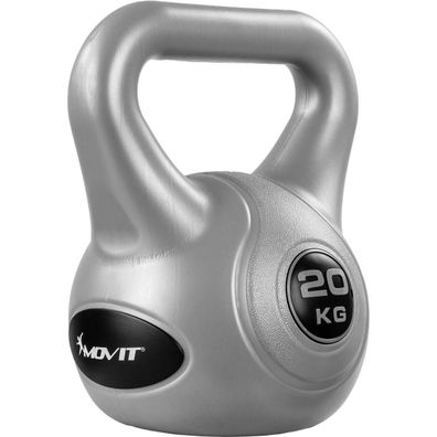 Movit® 20kg Kettlebell Kugelhantel grau/schwarz